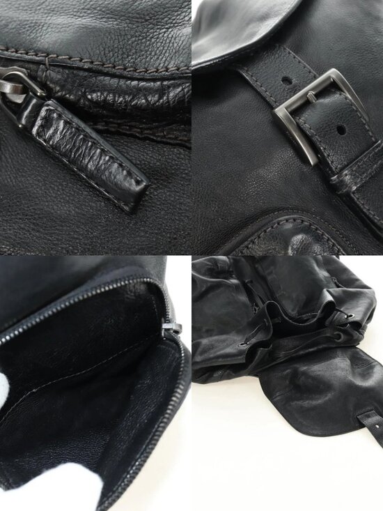 PRADA Backpack Leather Black VZ0053 Auth am11989V main image 12